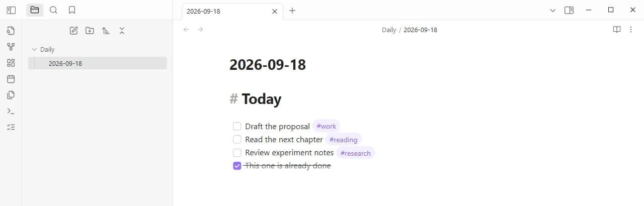 Notes to Actions screenshot
