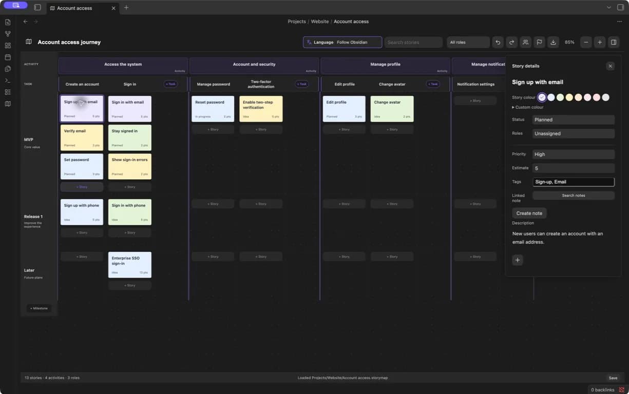 Story Map screenshot