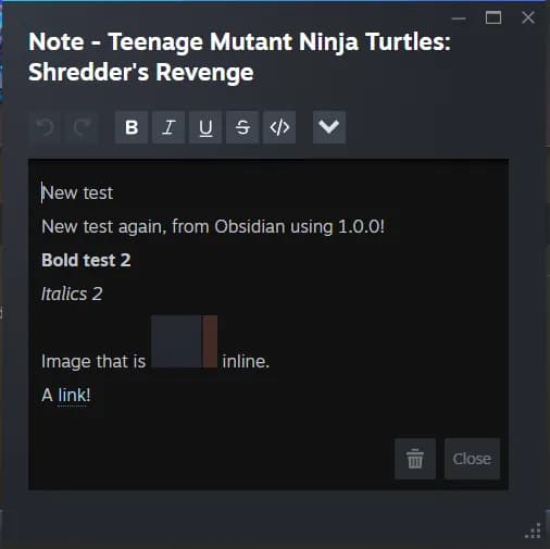 SteamyNotes screenshot
