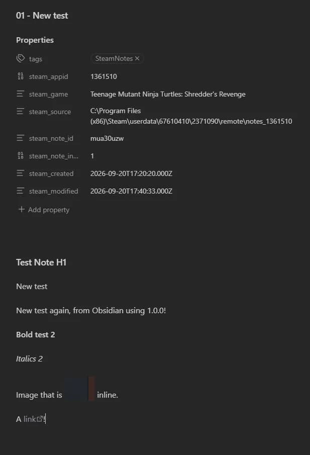 SteamyNotes screenshot