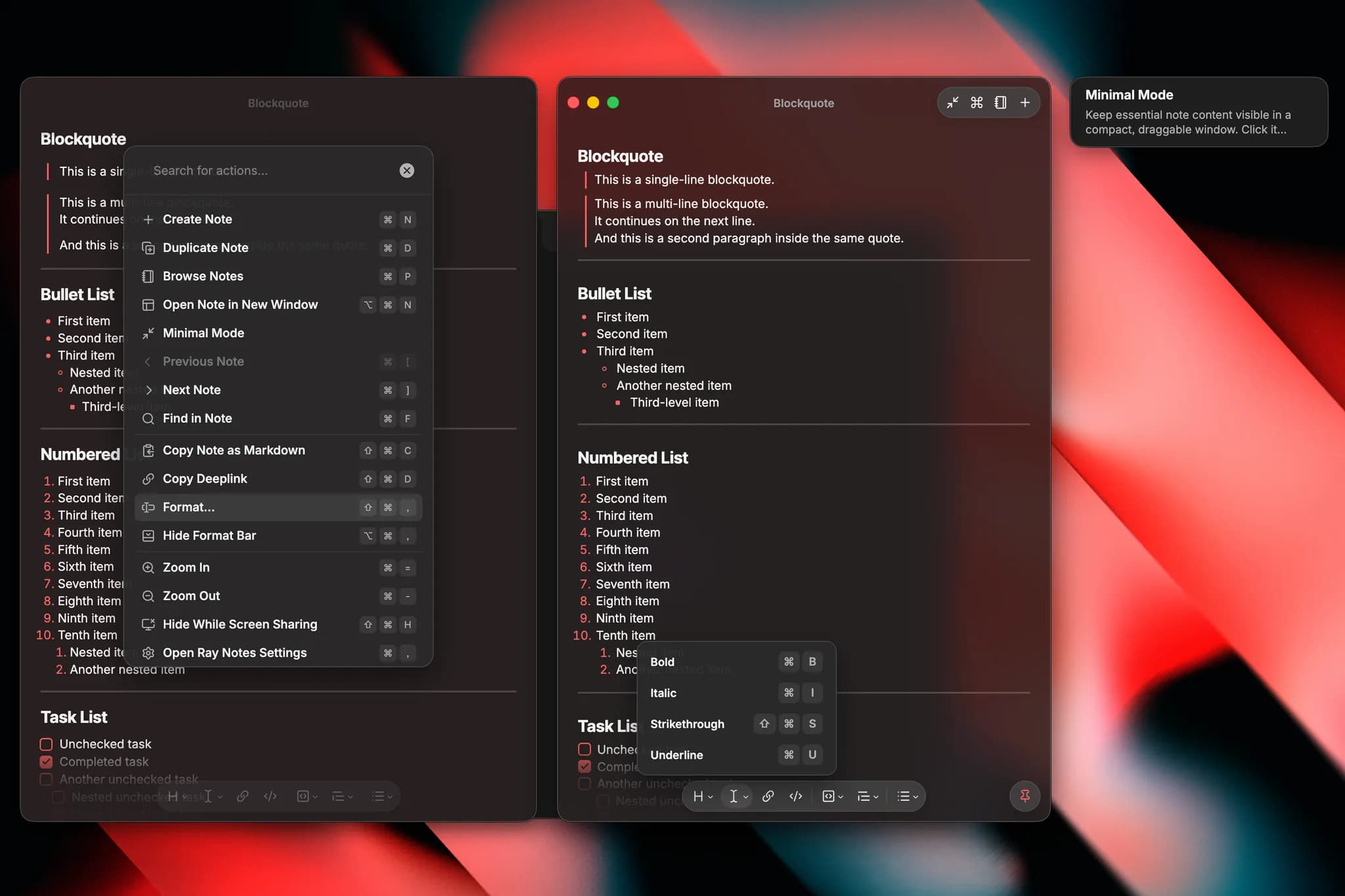 Ray Notes screenshot