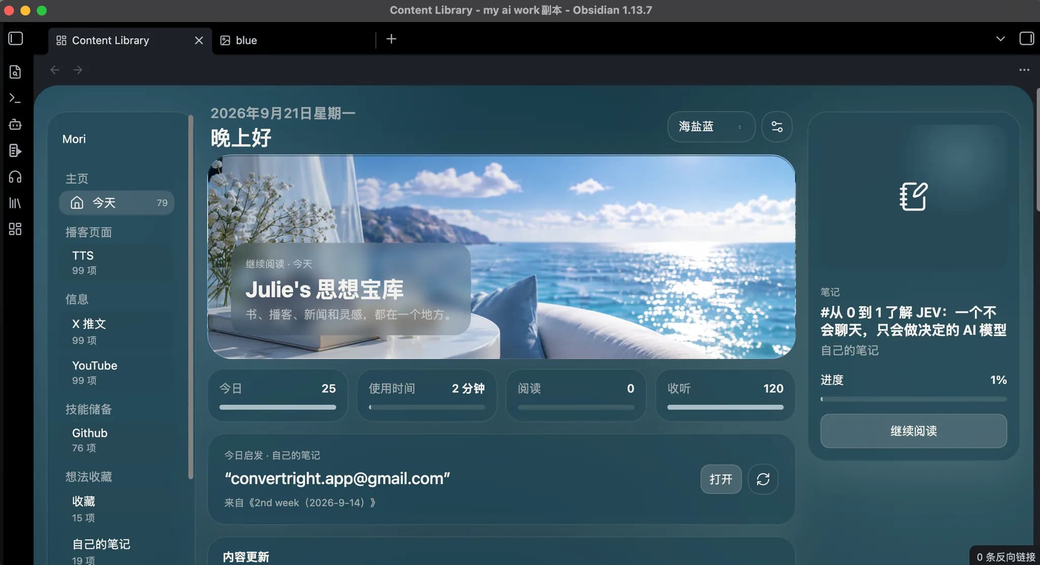 Content Library Dashboard screenshot