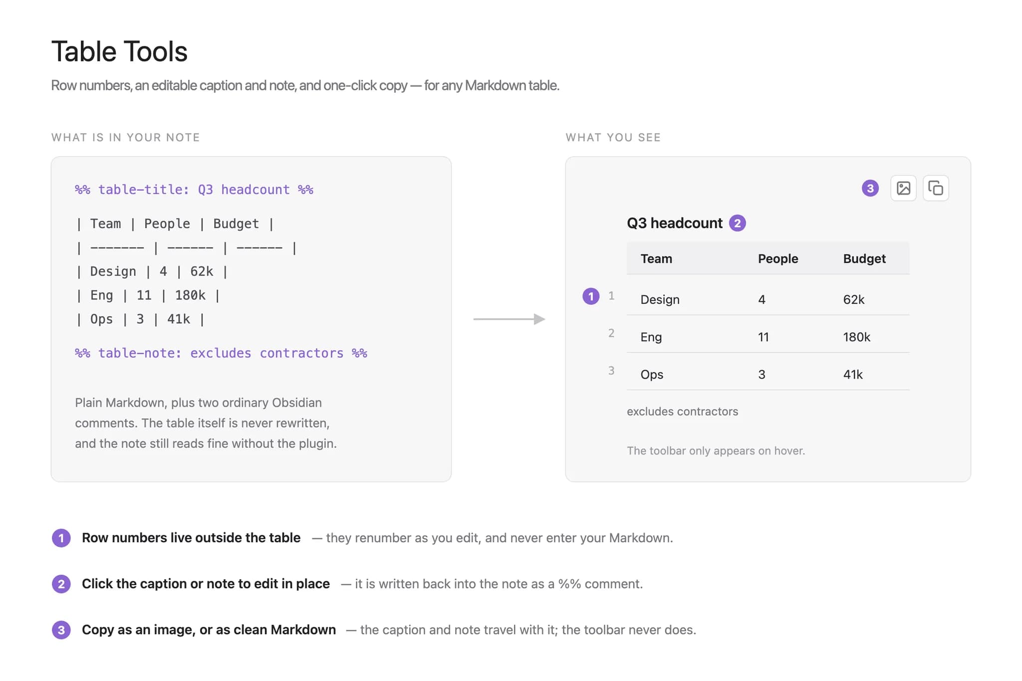 Table Tools screenshot