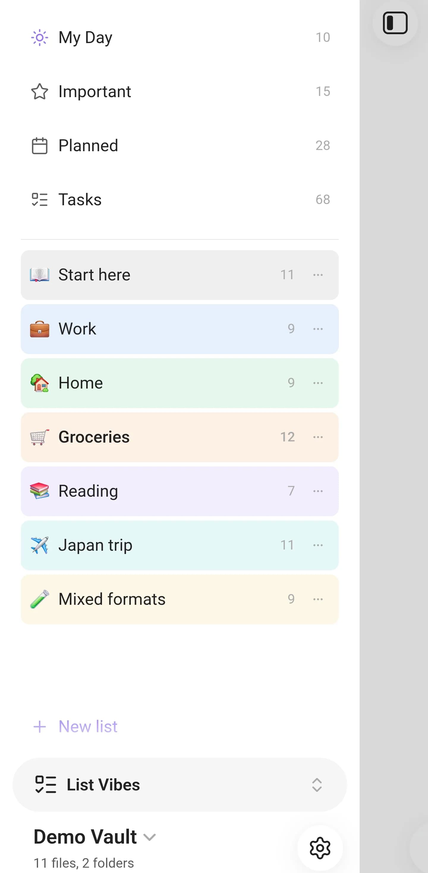 List Vibes screenshot
