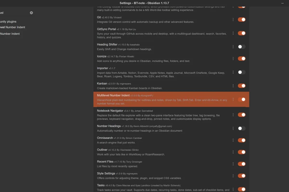Multilevel Number Indent screenshot
