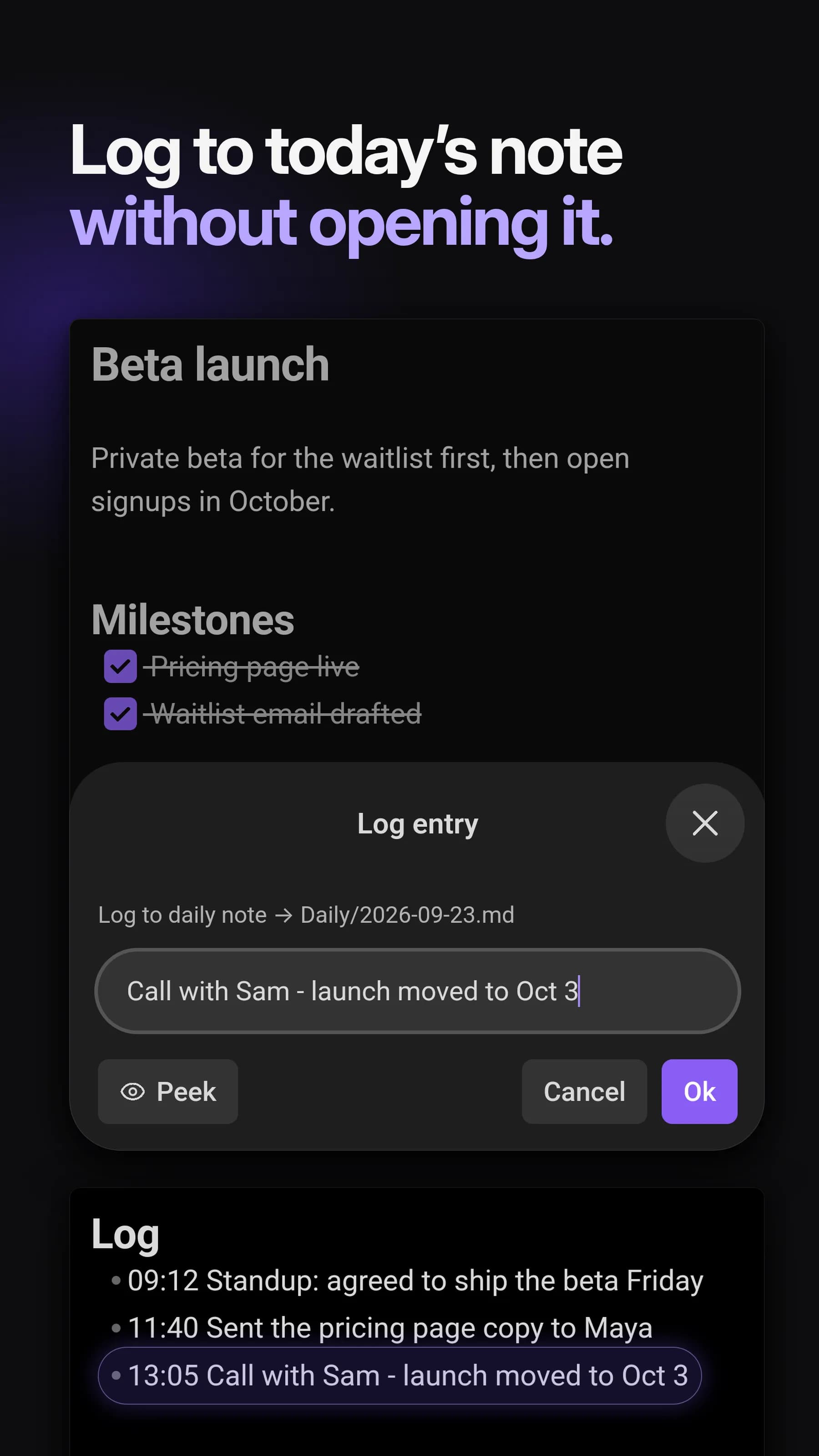 QuickAdd screenshot