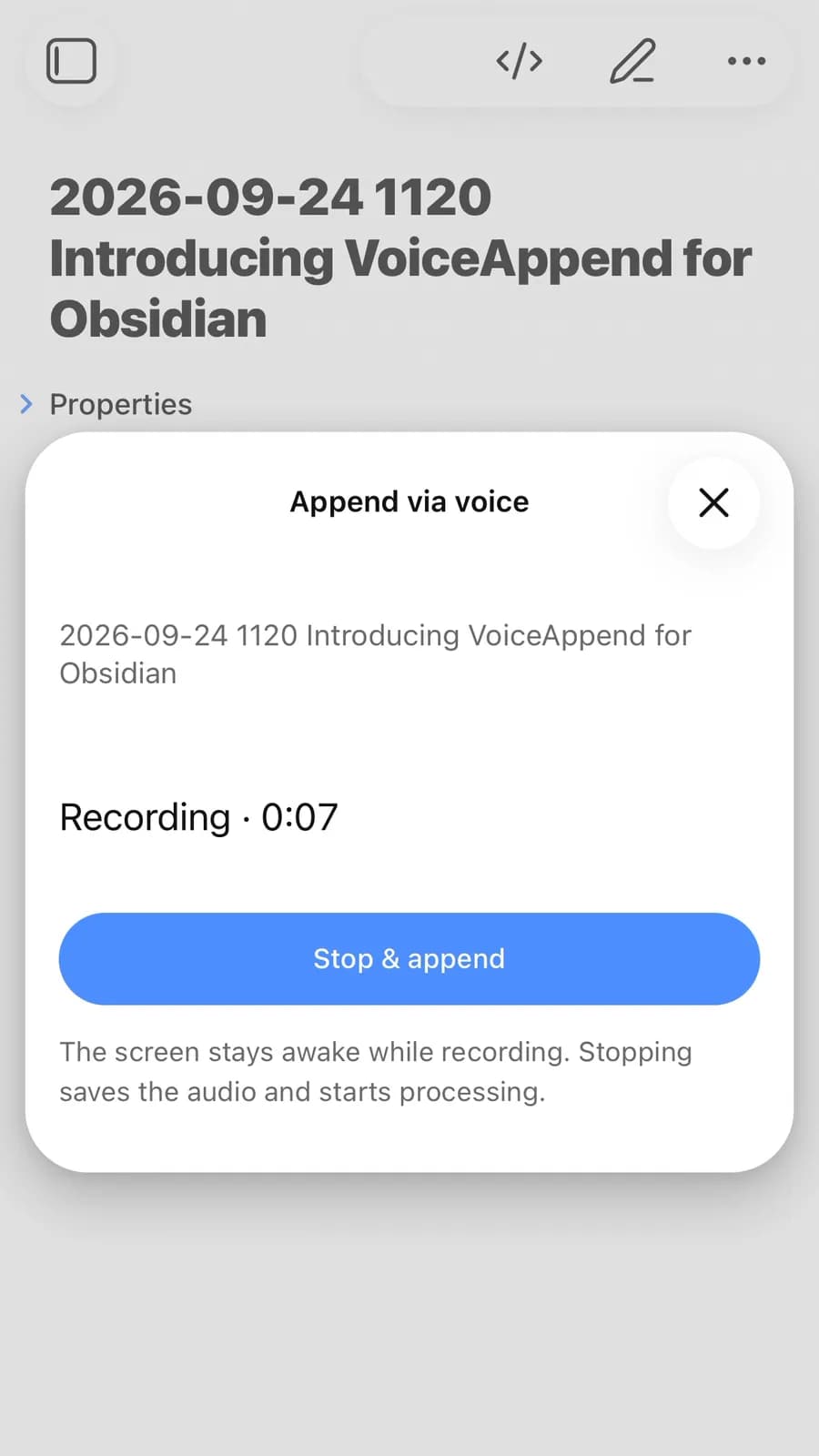 Voice Append screenshot