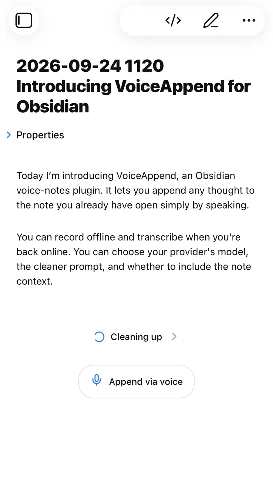 Voice Append screenshot
