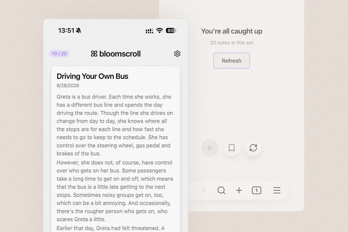 bloomscroll screenshot