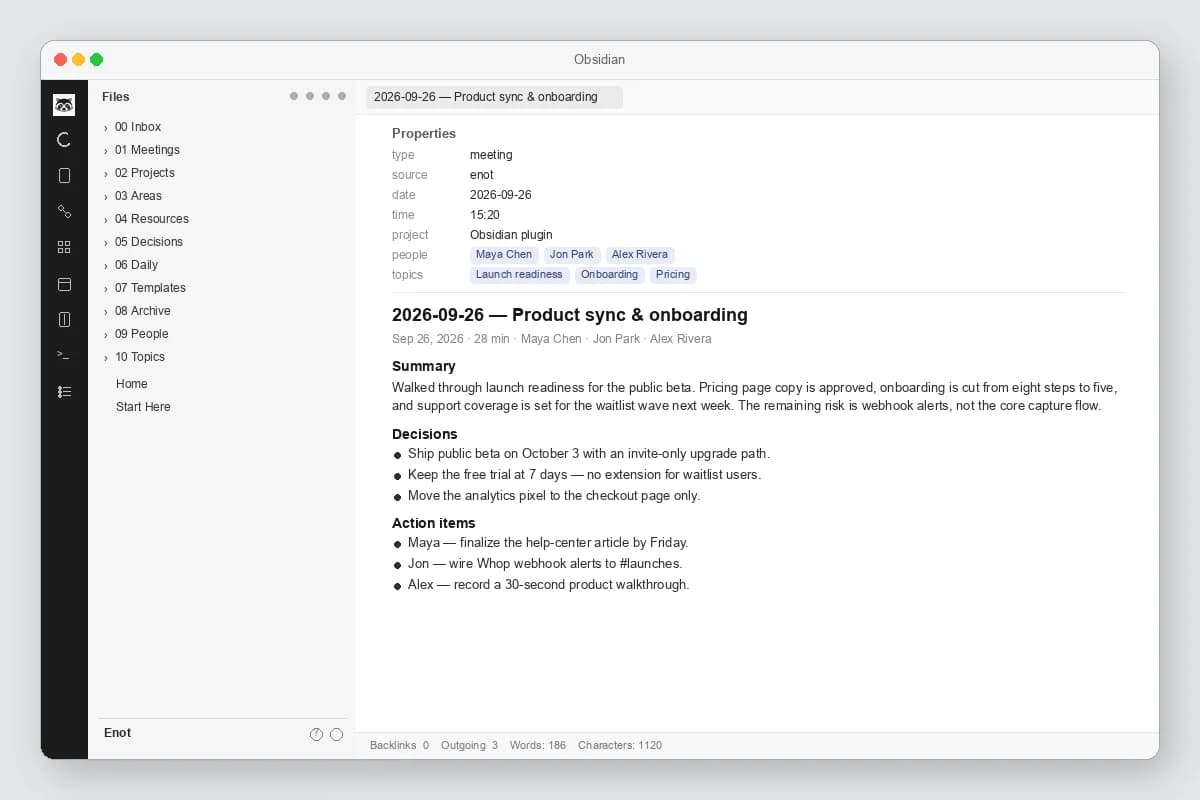 Enot screenshot