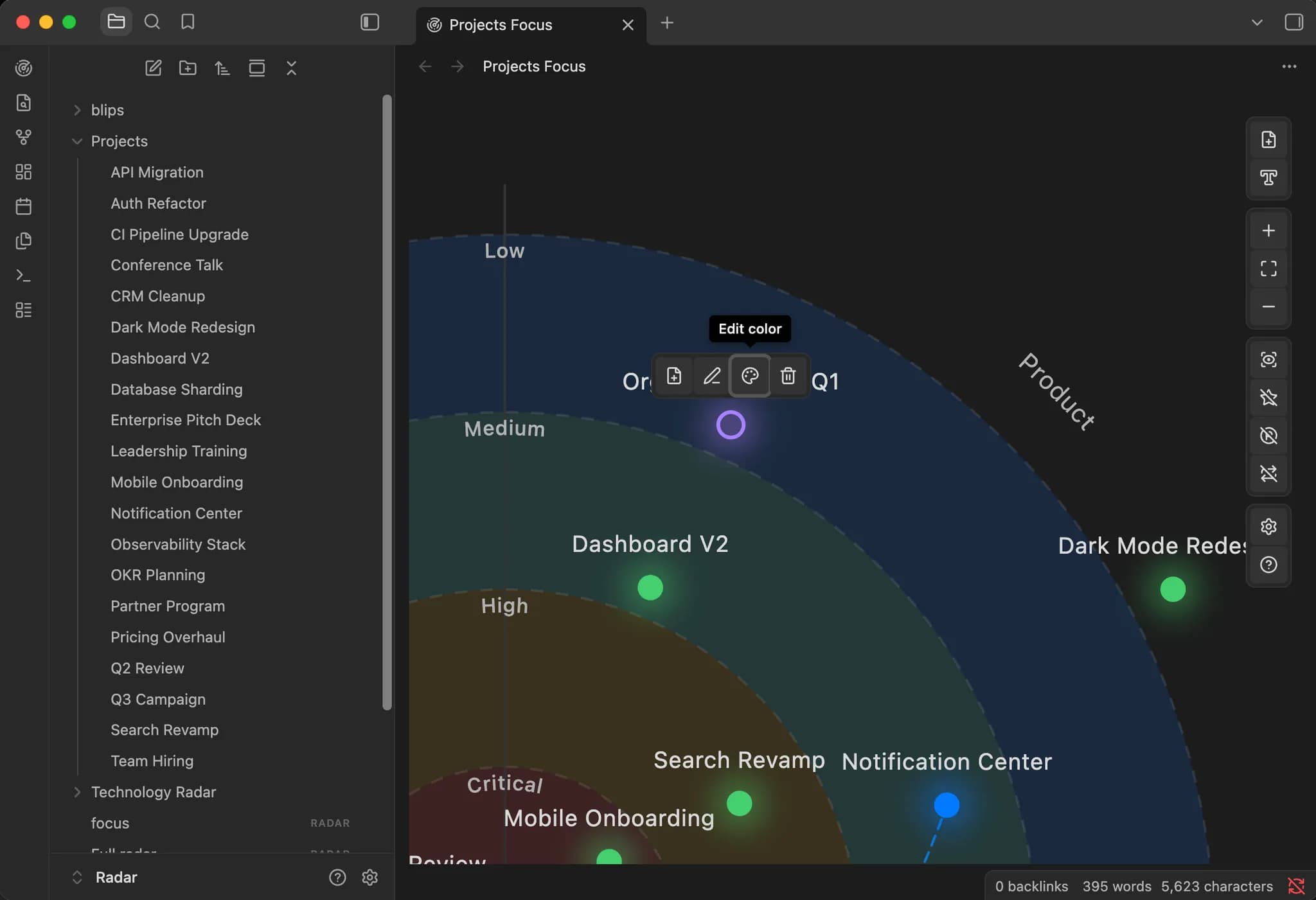 Radar screenshot