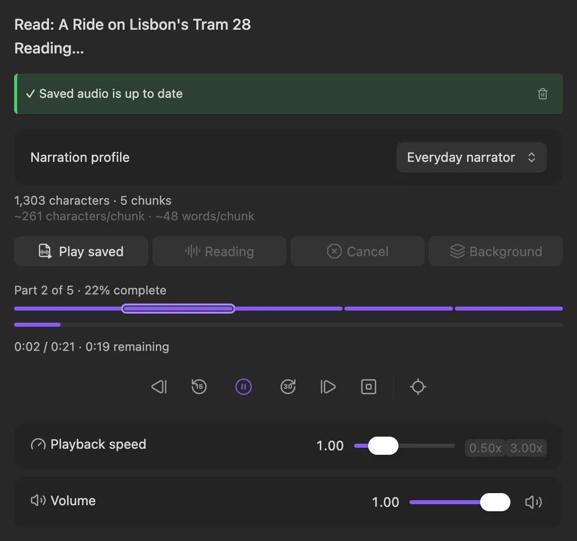 Note Narrator screenshot