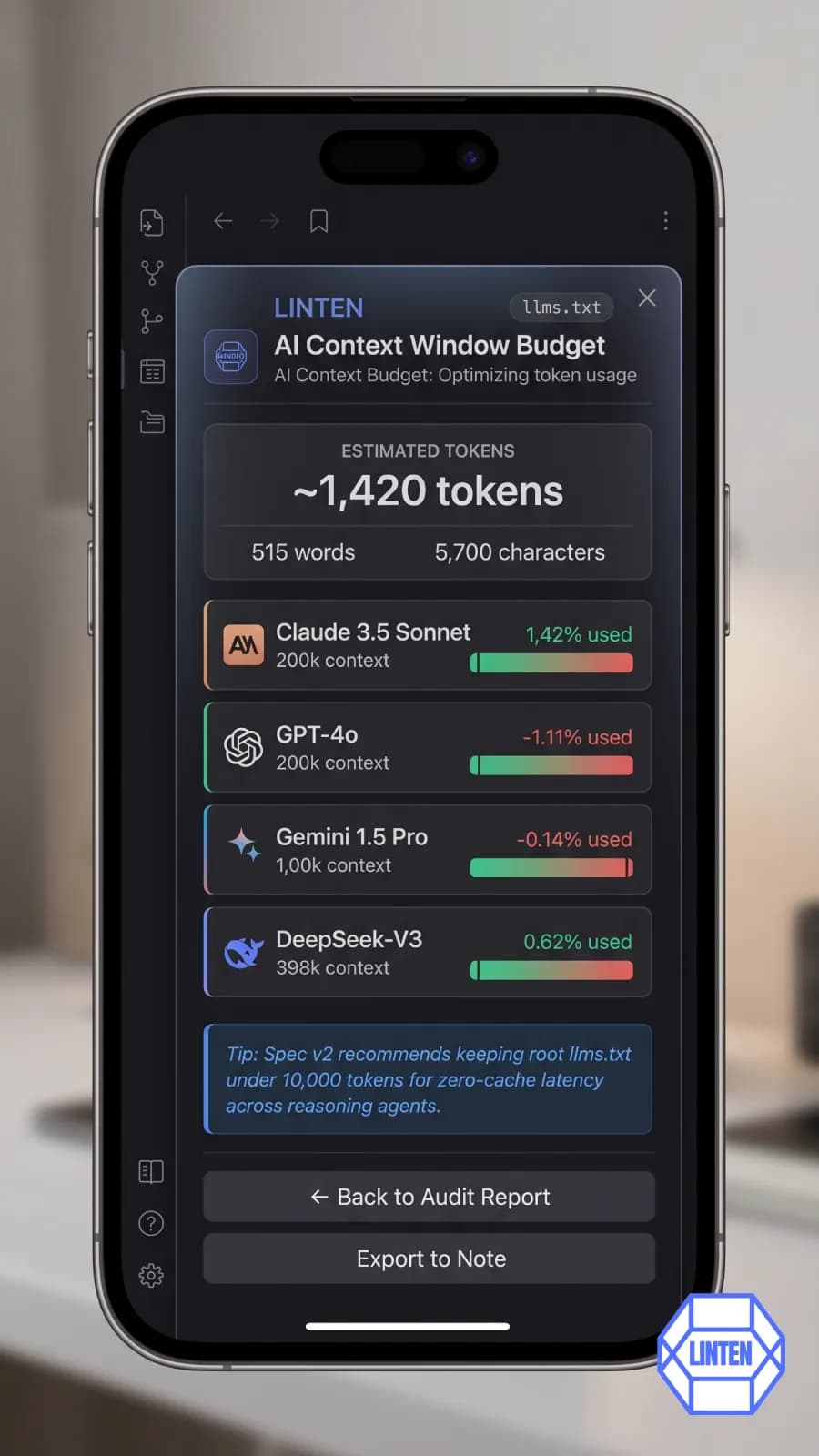Linten screenshot