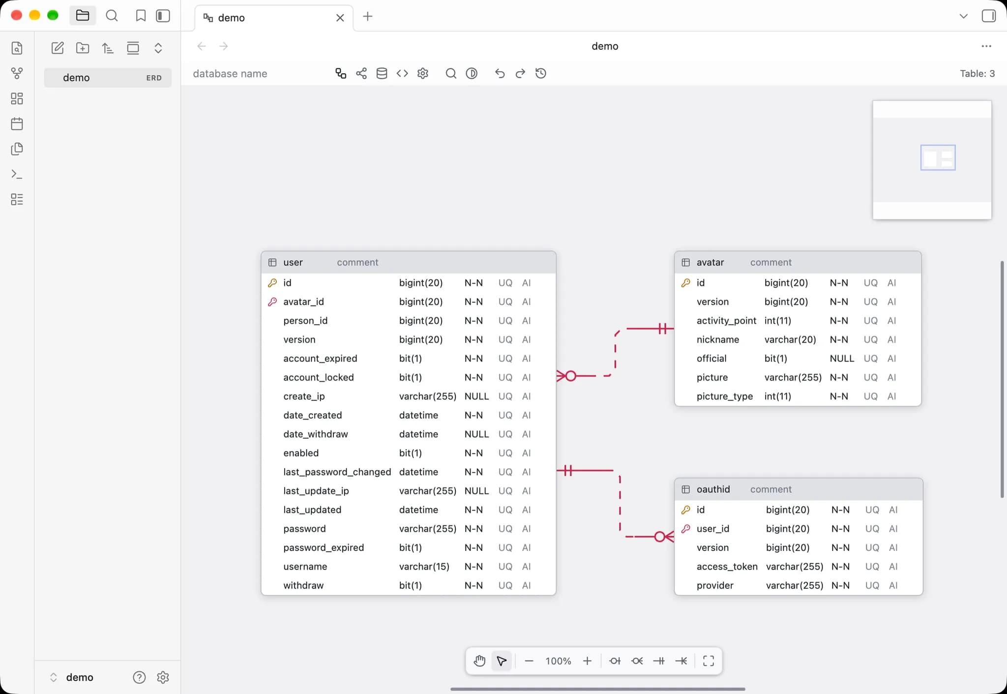 ERD Editor screenshot