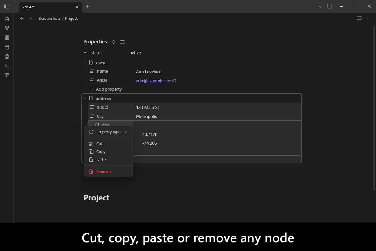 Nested Properties screenshot