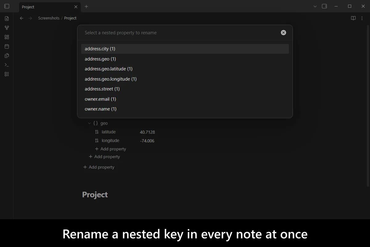 Nested Properties screenshot