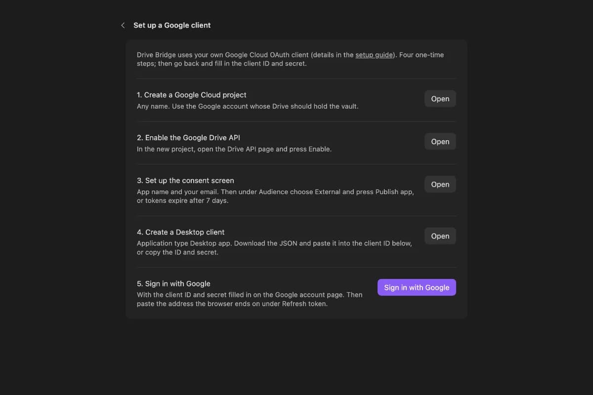 Drive Bridge screenshot