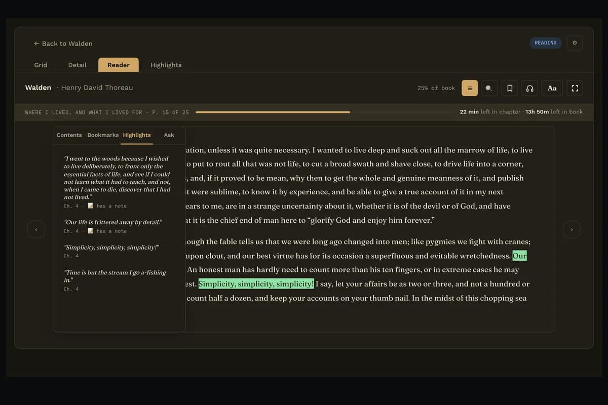 Reading Vault screenshot