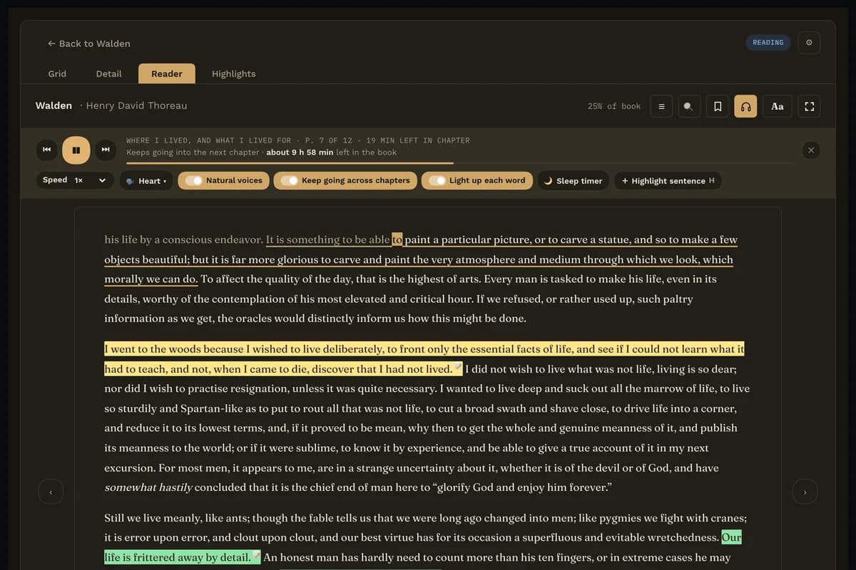 Reading Vault screenshot