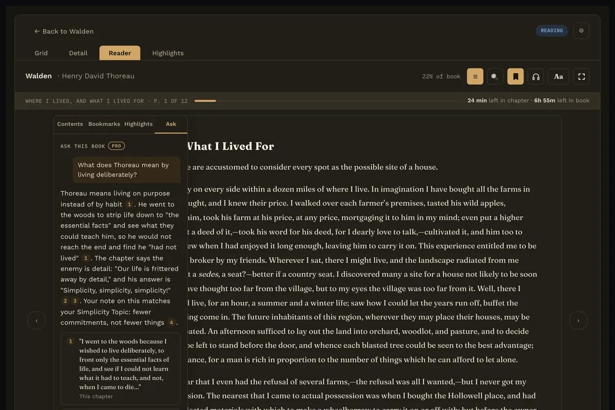 Reading Vault screenshot