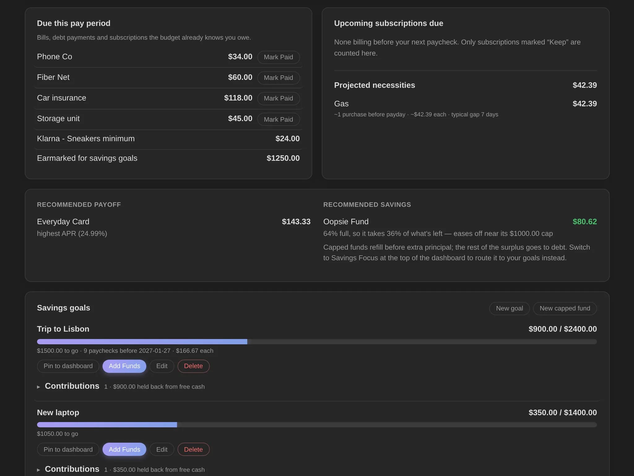 Budget Tracker screenshot