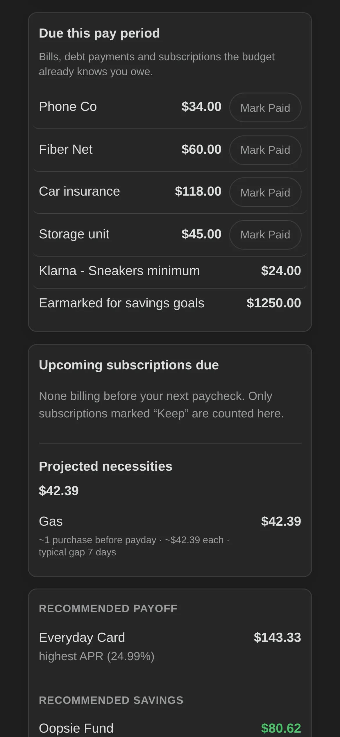 Budget Tracker screenshot