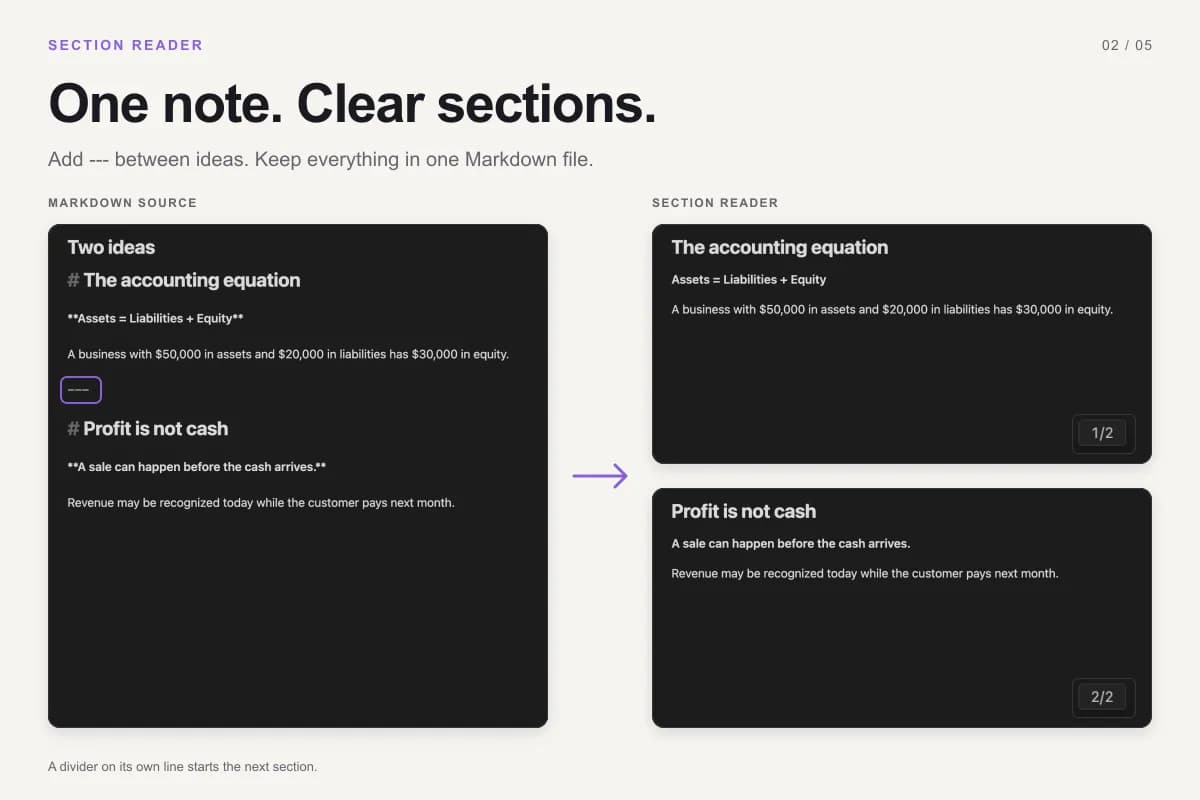 Section Reader screenshot