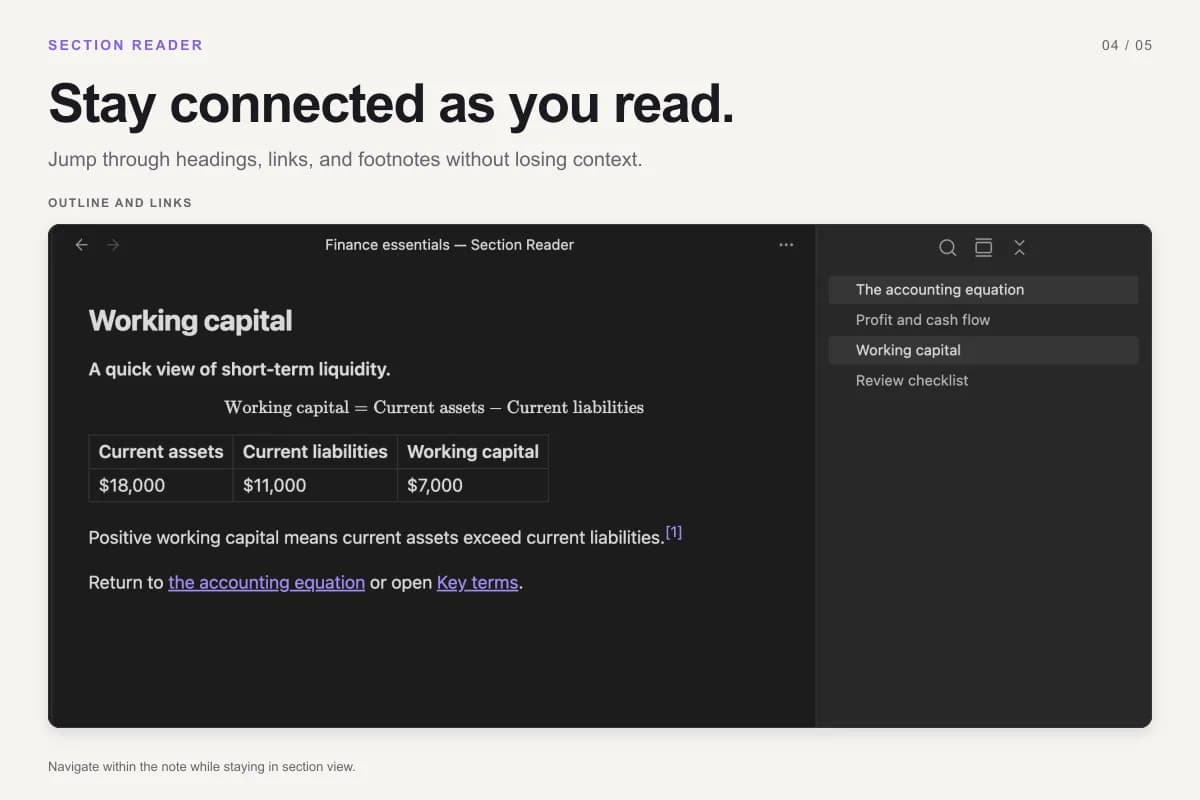 Section Reader screenshot