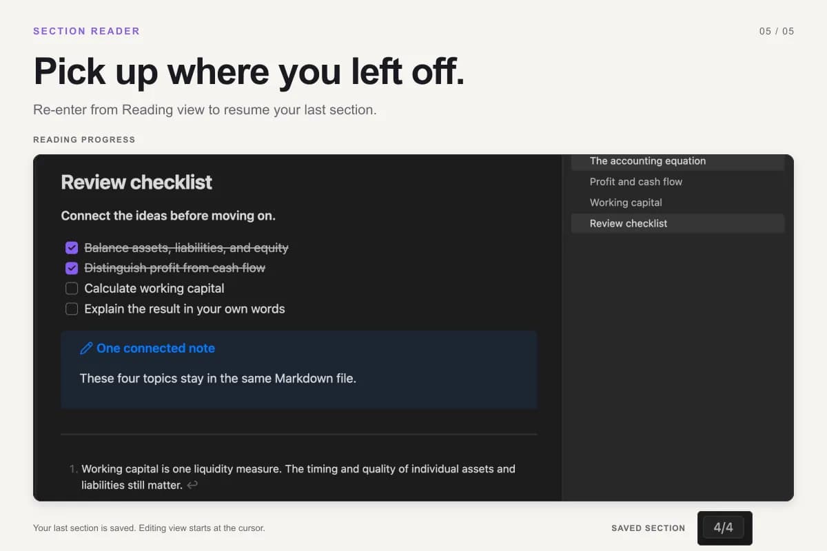 Section Reader screenshot