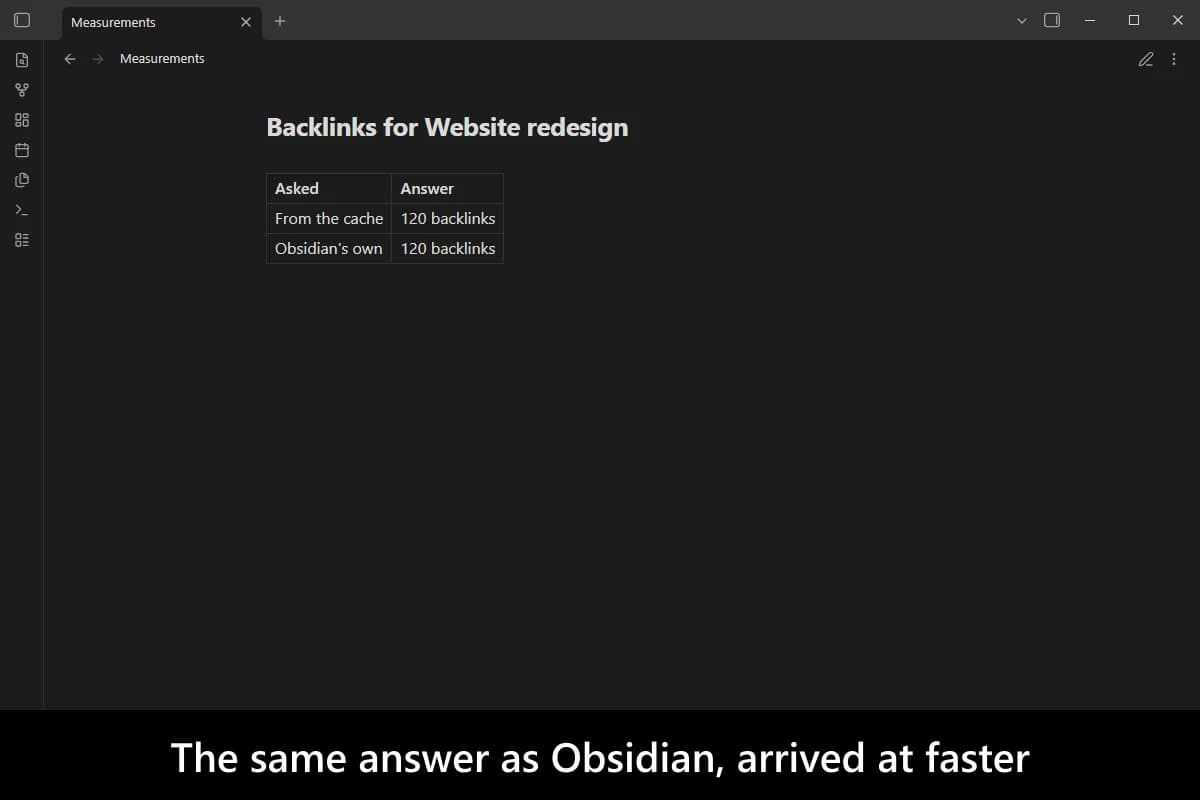 Advanced Metadata Cache screenshot
