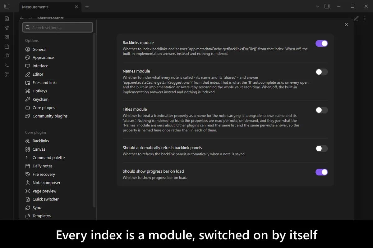 Advanced Metadata Cache screenshot