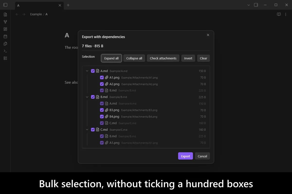 Advanced Markdown Export screenshot