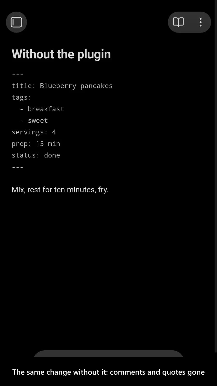 Preserve Frontmatter Formatting screenshot