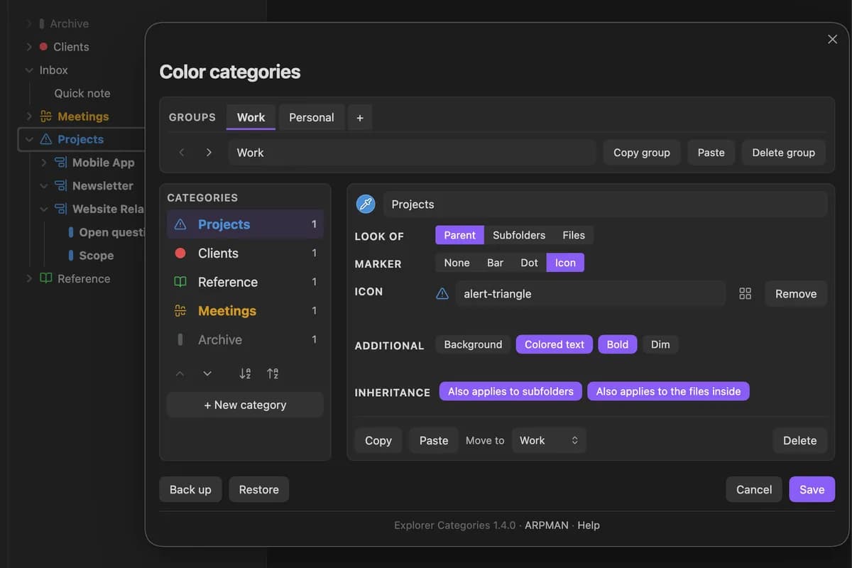 Explorer Categories screenshot