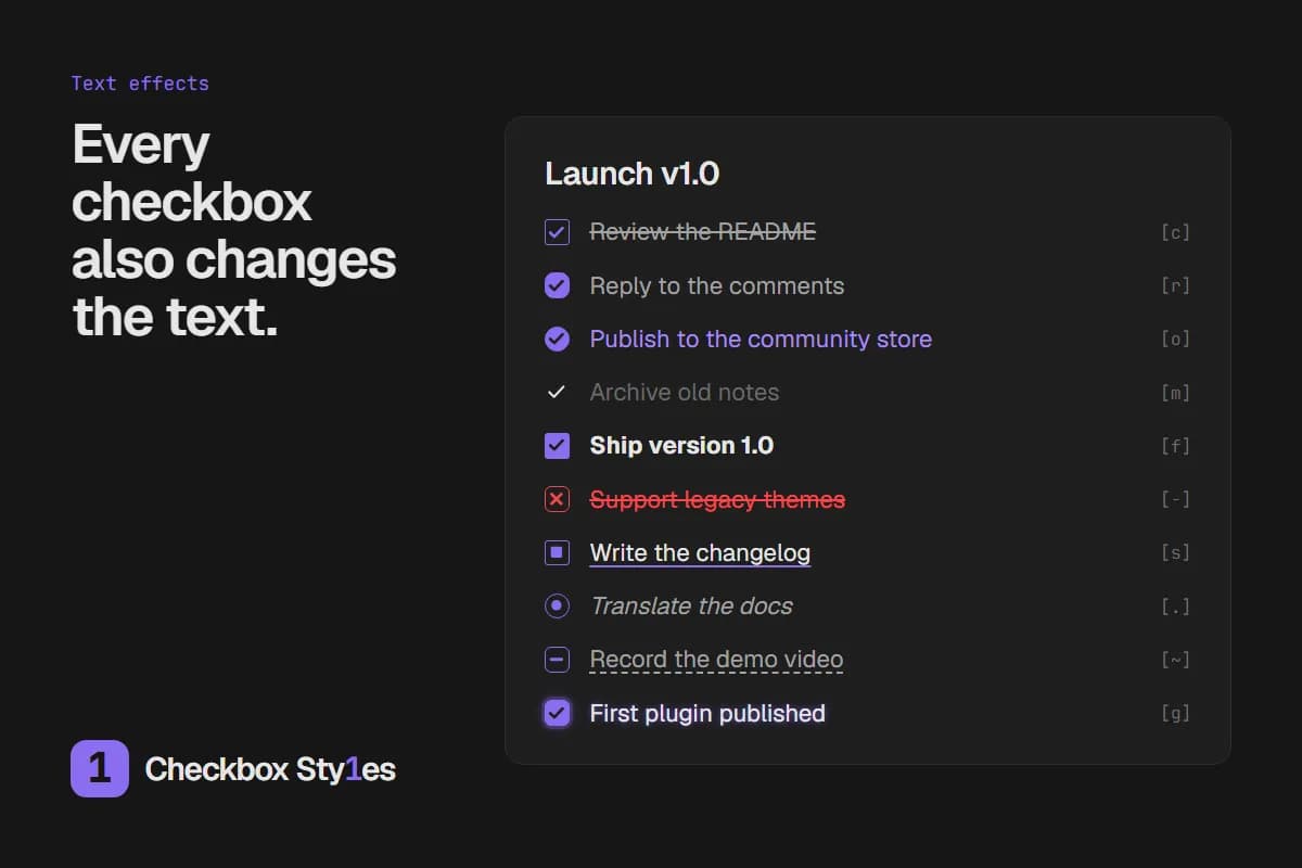 Checkbox Sty1es screenshot