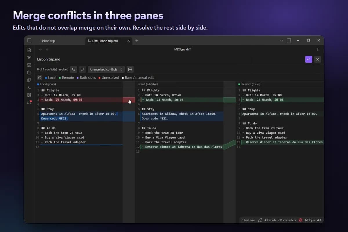 MDSync screenshot