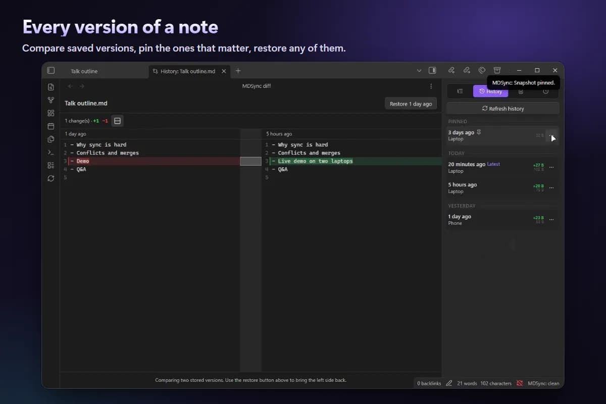 MDSync screenshot