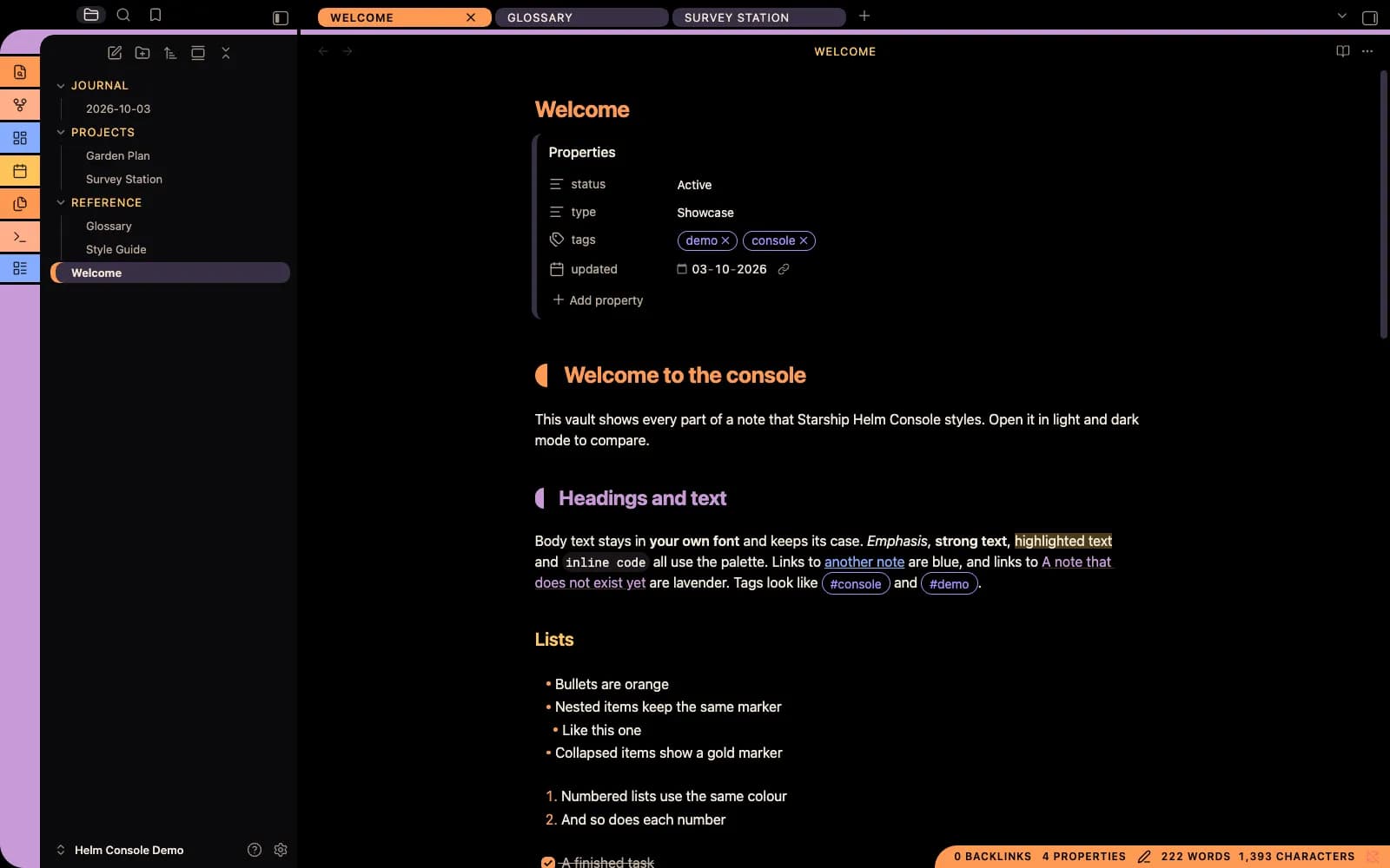 Starship Helm Console screenshot
