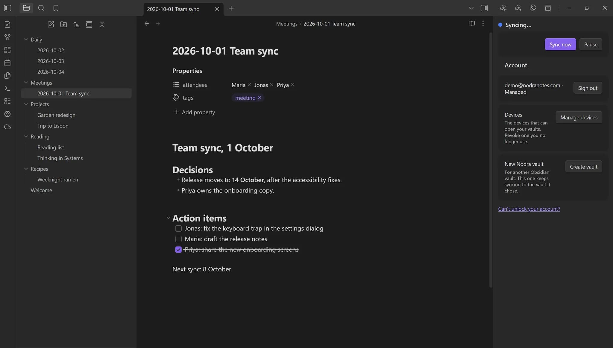 Nodra screenshot
