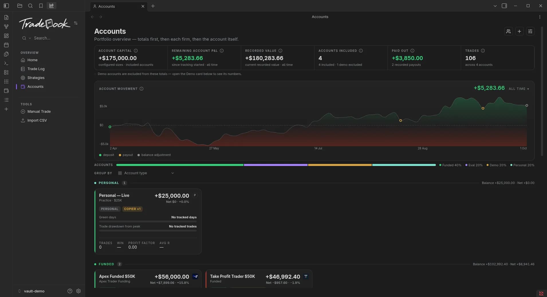 Tradebook screenshot
