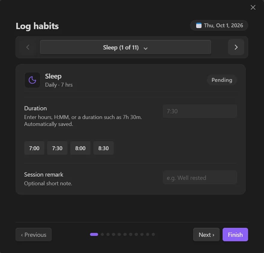 Temperans Habits screenshot