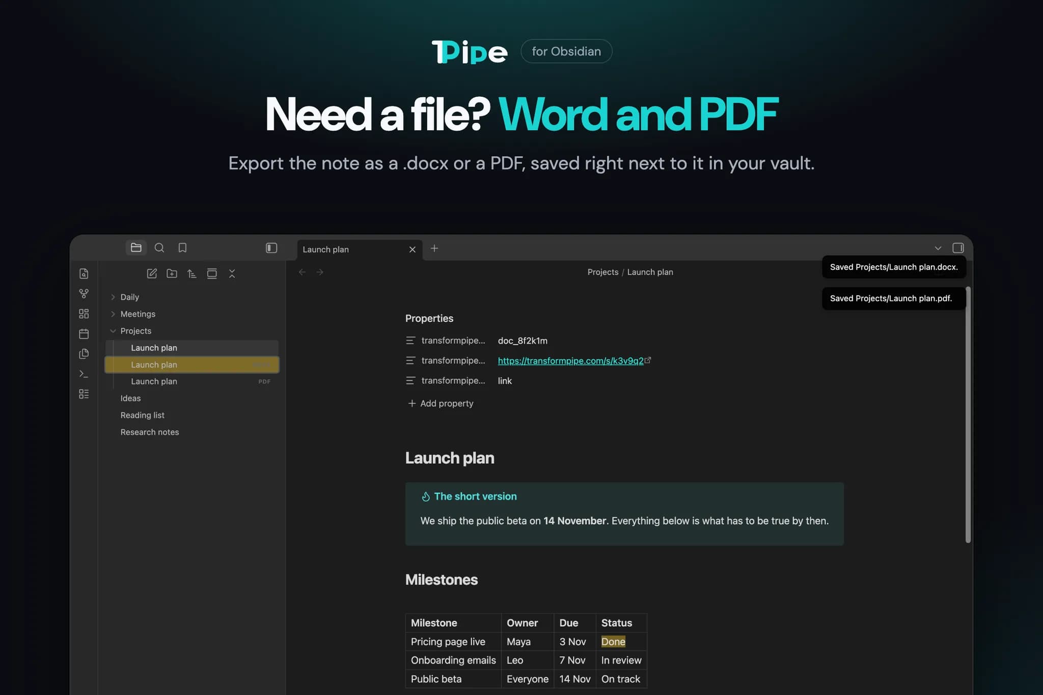 TransformPipe screenshot