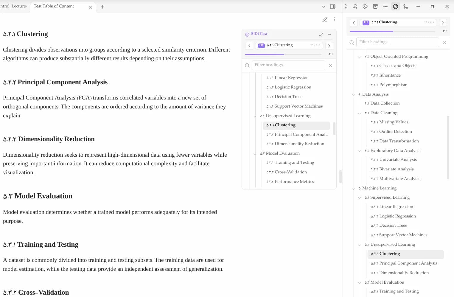 BiDi Flow Navigator screenshot