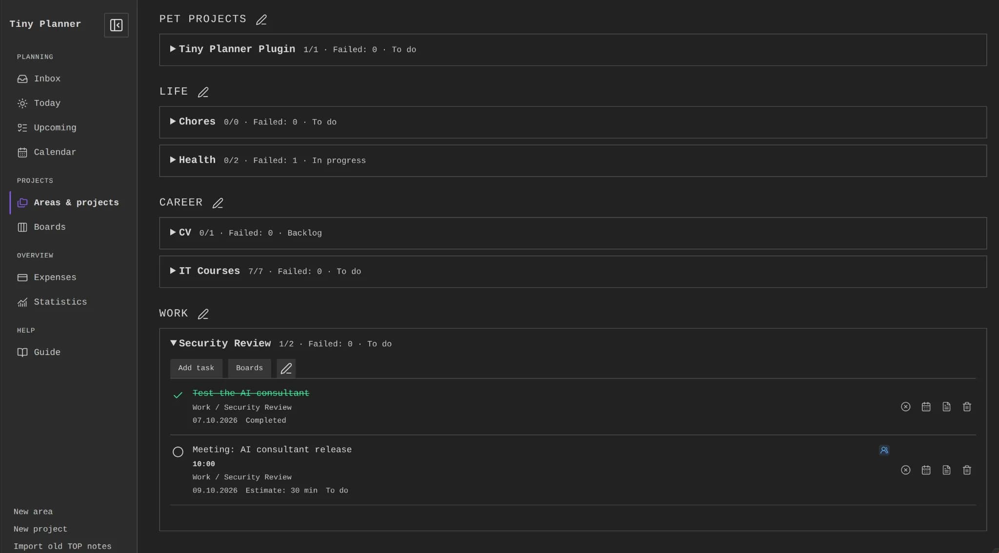 Tiny Planner screenshot