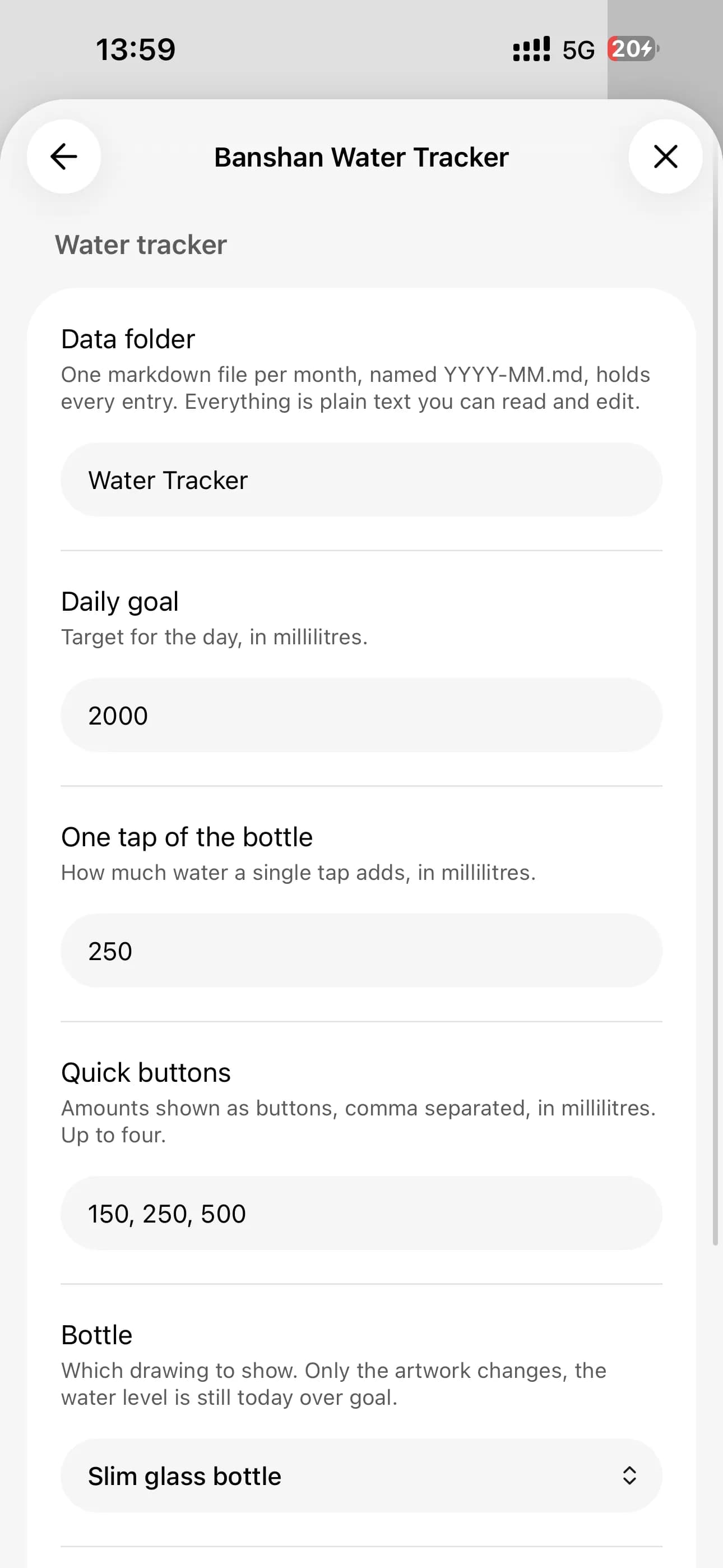 Banshan Water Tracker screenshot