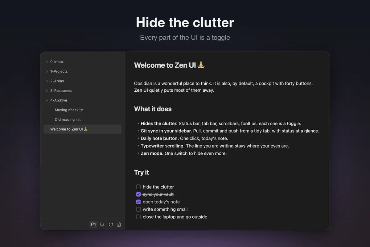 Zen UI screenshot