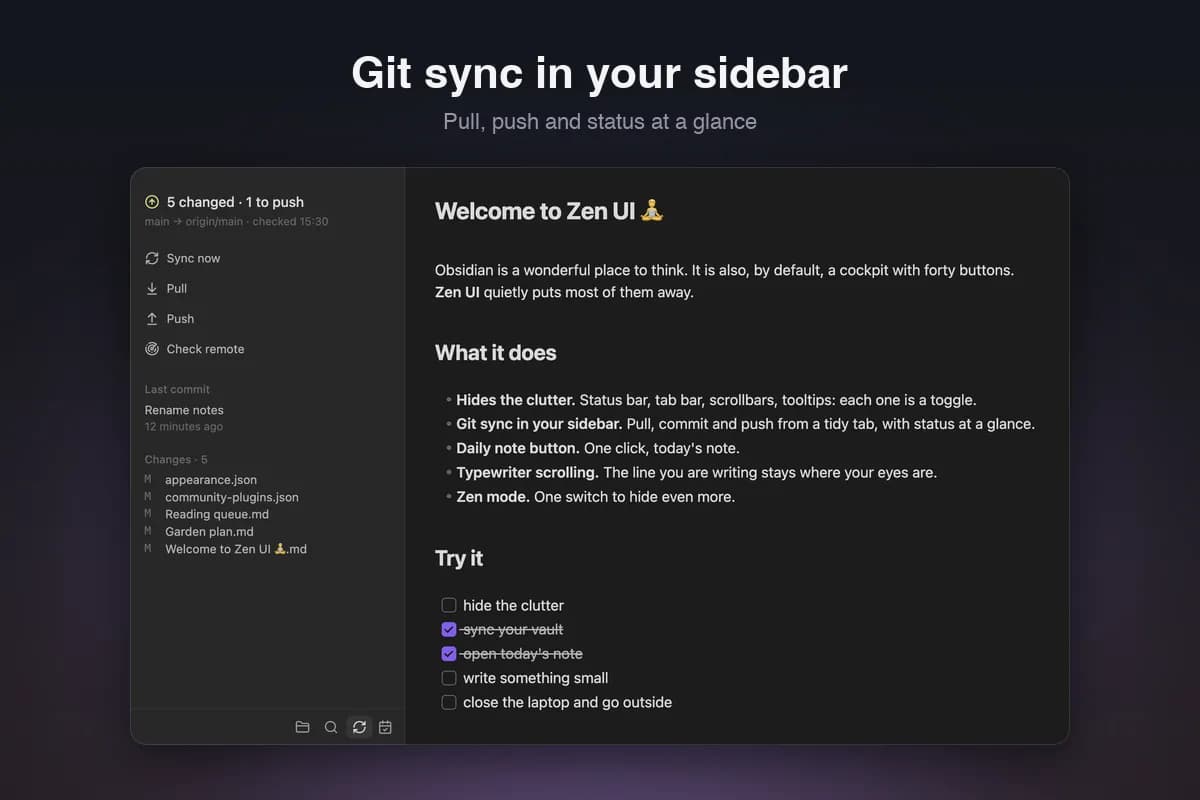 Zen UI screenshot