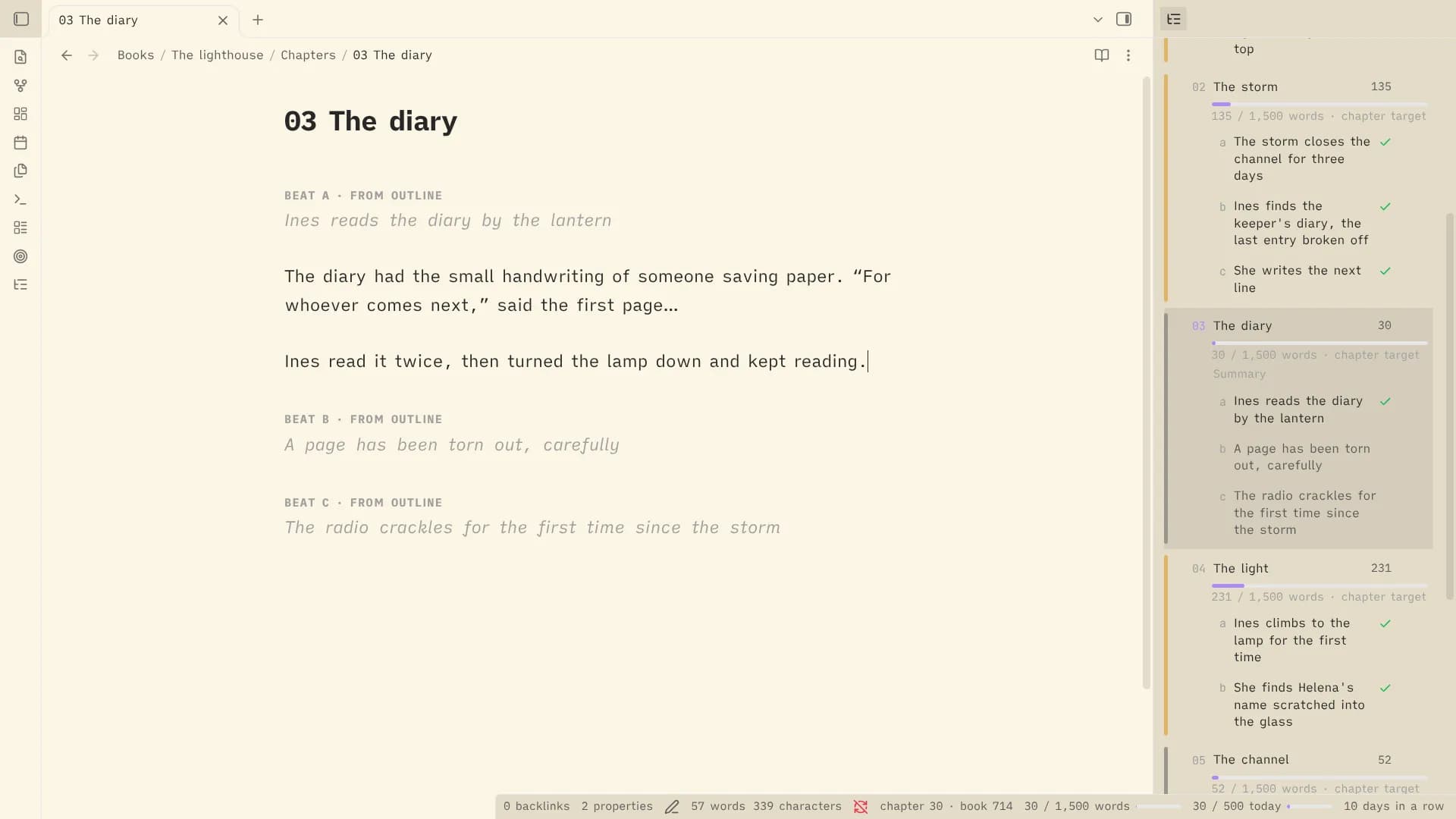 Escrita screenshot