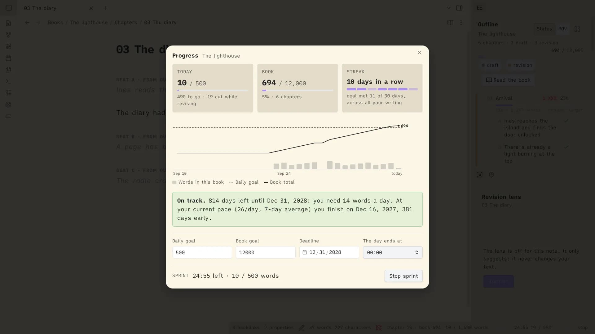 Escrita screenshot