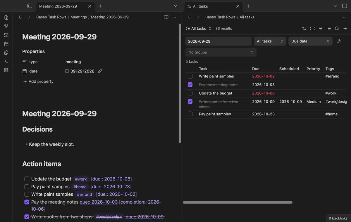 Bases Task Rows screenshot